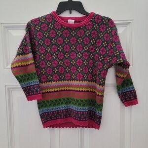Hanna Andersson Vintage Girls Floral Pullover Sweater Size 8